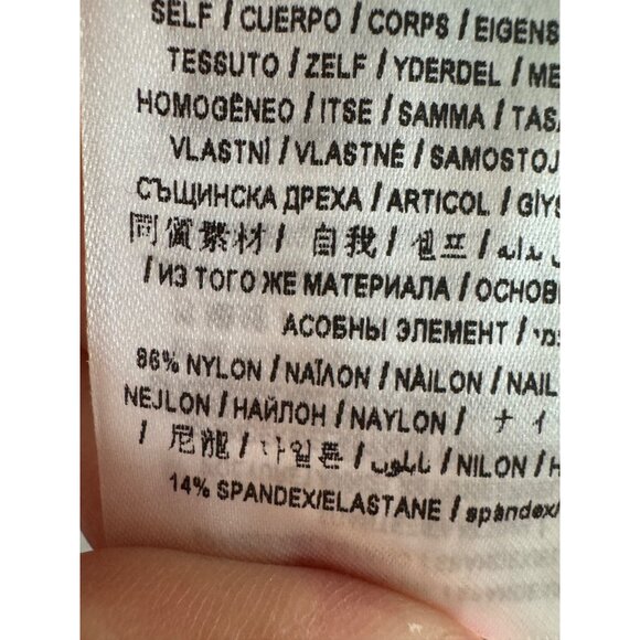 Guess Lace Long Sleeve Top Womens XS Nylon Spandex White Floral Lace-Up Boho - Picture 6 of 8